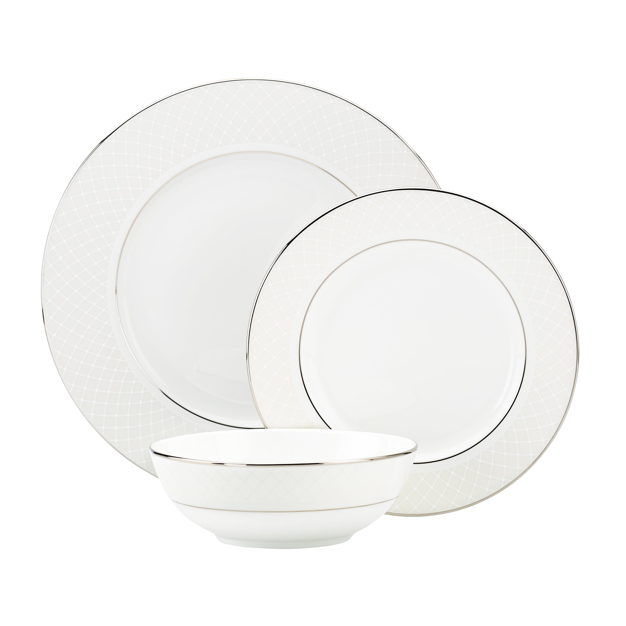 Elegant Venetian Lace 3-Piece Place Setting Set - Premium Tableware for Wedding, Anniversary & Formal Dining