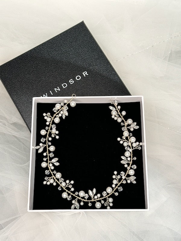 Gia Pearl Hair Vine - Elegant Bridal Hair Accessory for Weddings, Prom & Special Events | Perfect for Boho & Vintage Hairstyles