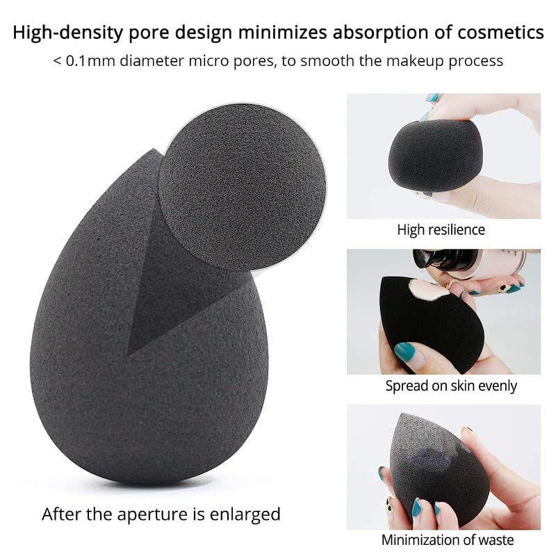 Belicia 3-Piece Makeup Sponges Set - Premium Foundation Blending Beauty Sponge for Dry & Wet Use with Powder, Cream & Liquid Cosmetics (Multi-Colored) | Perfect for Flawless Makeup Application, Contouring & Everyday Beauty Routine