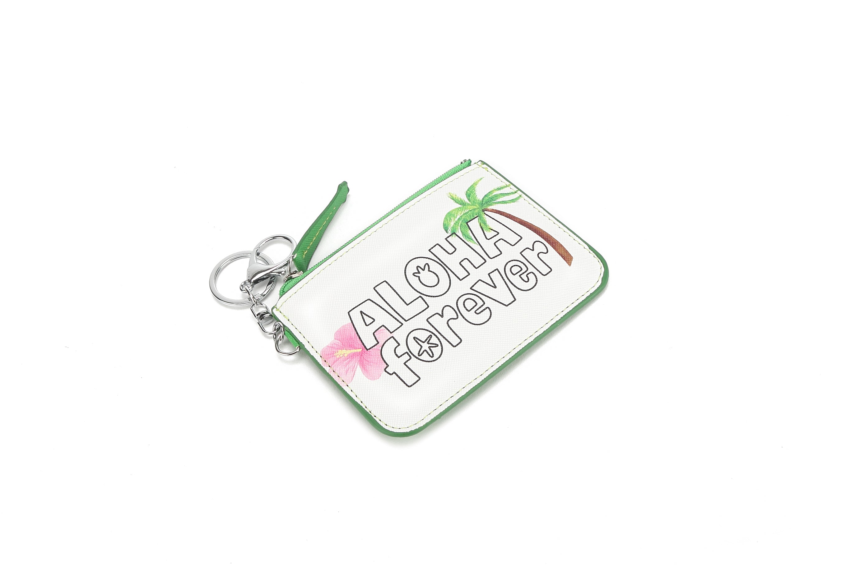 Aloha Forever White Leather Card Holder - Slim RFID Blocking Wallet for Men & Women - Perfect for Travel, Business & Everyday Use