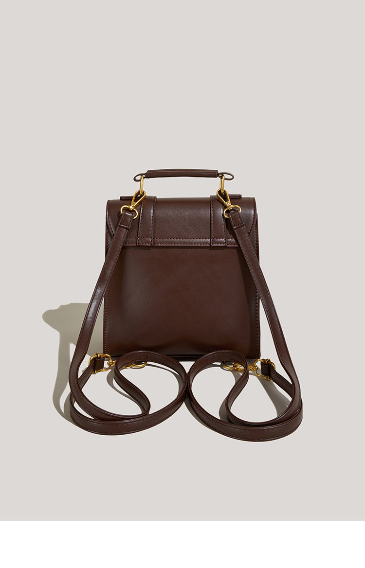 Vegan Leather Buckle Backpack - Crossbody Shoulder Bag for Women & Men | Stylish & Durable for Travel, Work & Daily Use