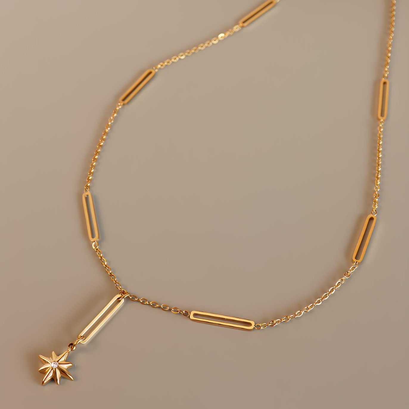 18K Gold Star Ball Pendant Necklace with Half Chain - Elegant Layered Jewelry for Women | Perfect for Date Night, Party & Everyday Wear