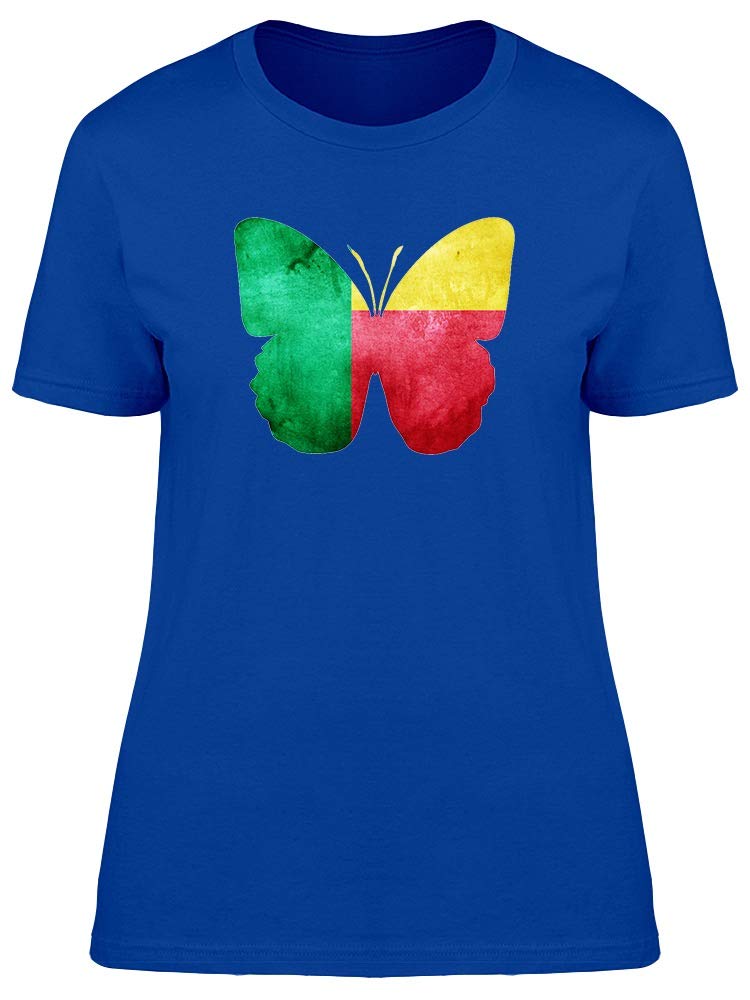 Benin Cool Butterfly Flag T-Shirt for Women - Stylish Graphic Tee for Casual Wear, Travel & Summer Outfits