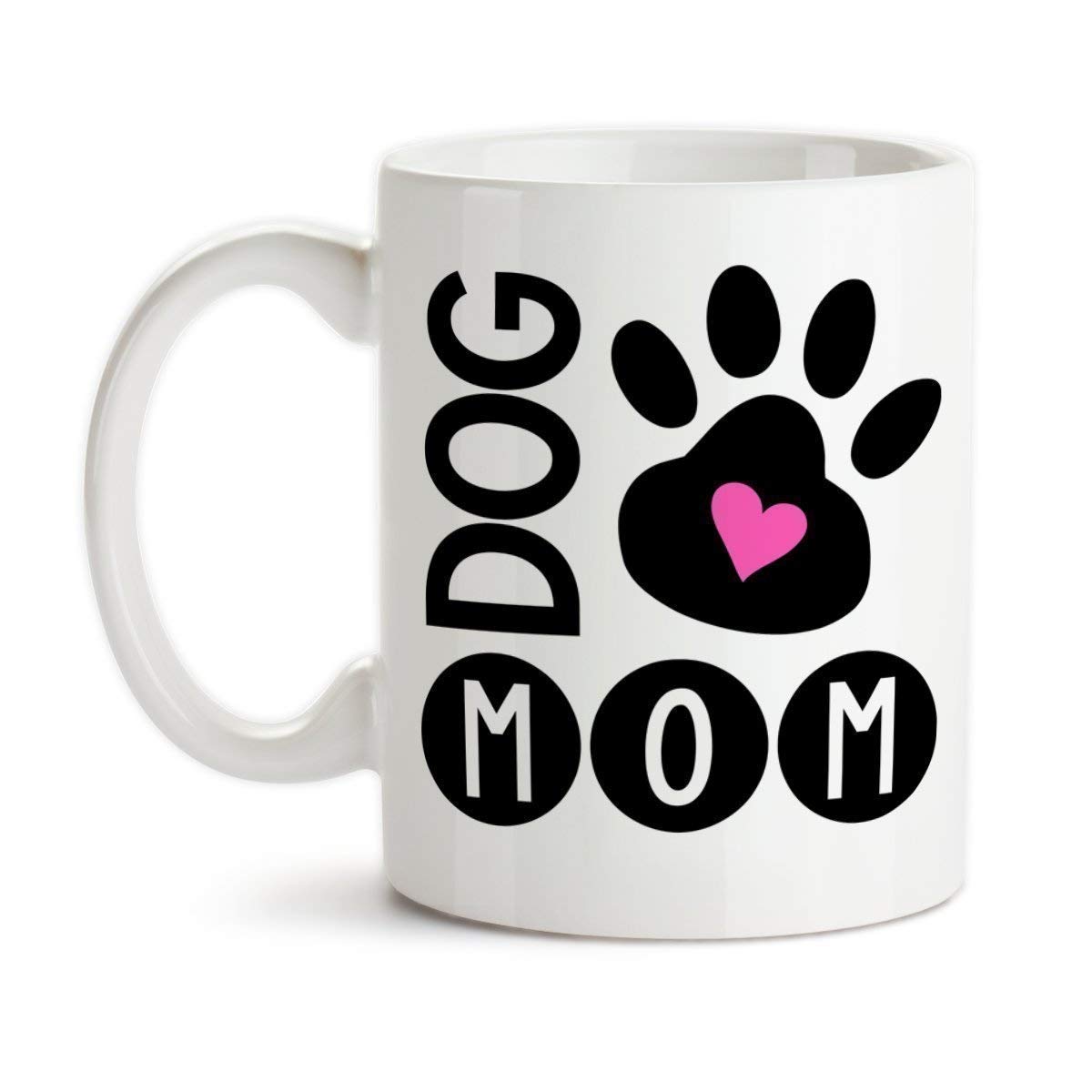Dog Mom Ceramic Coffee Mug with Paw Print Design - Perfect Gift for Dog Lovers | Ideal for Home, Office & Gifts