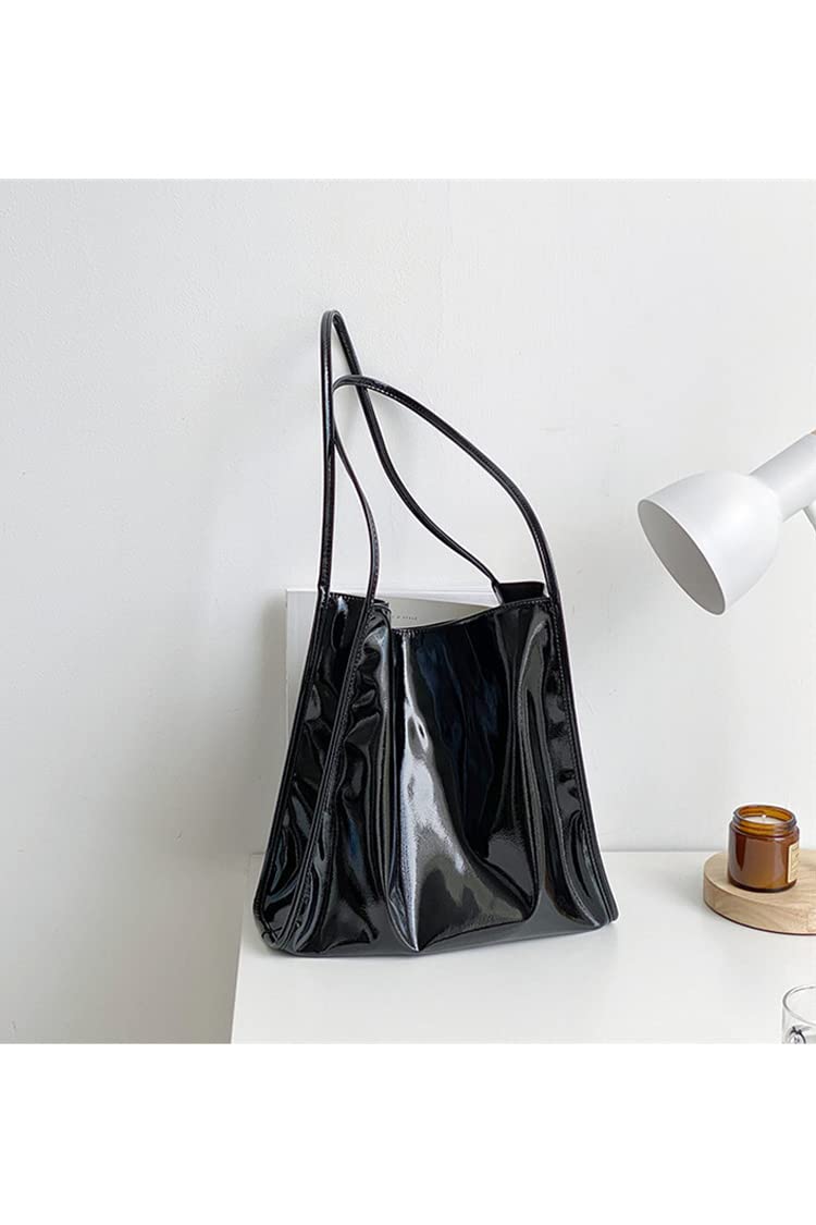 Ulisty Women's Patent Leather Tote Bag - Soft Casual Shoulder Handbag for Work, Travel & Daily Use | Stylish Purse for Women