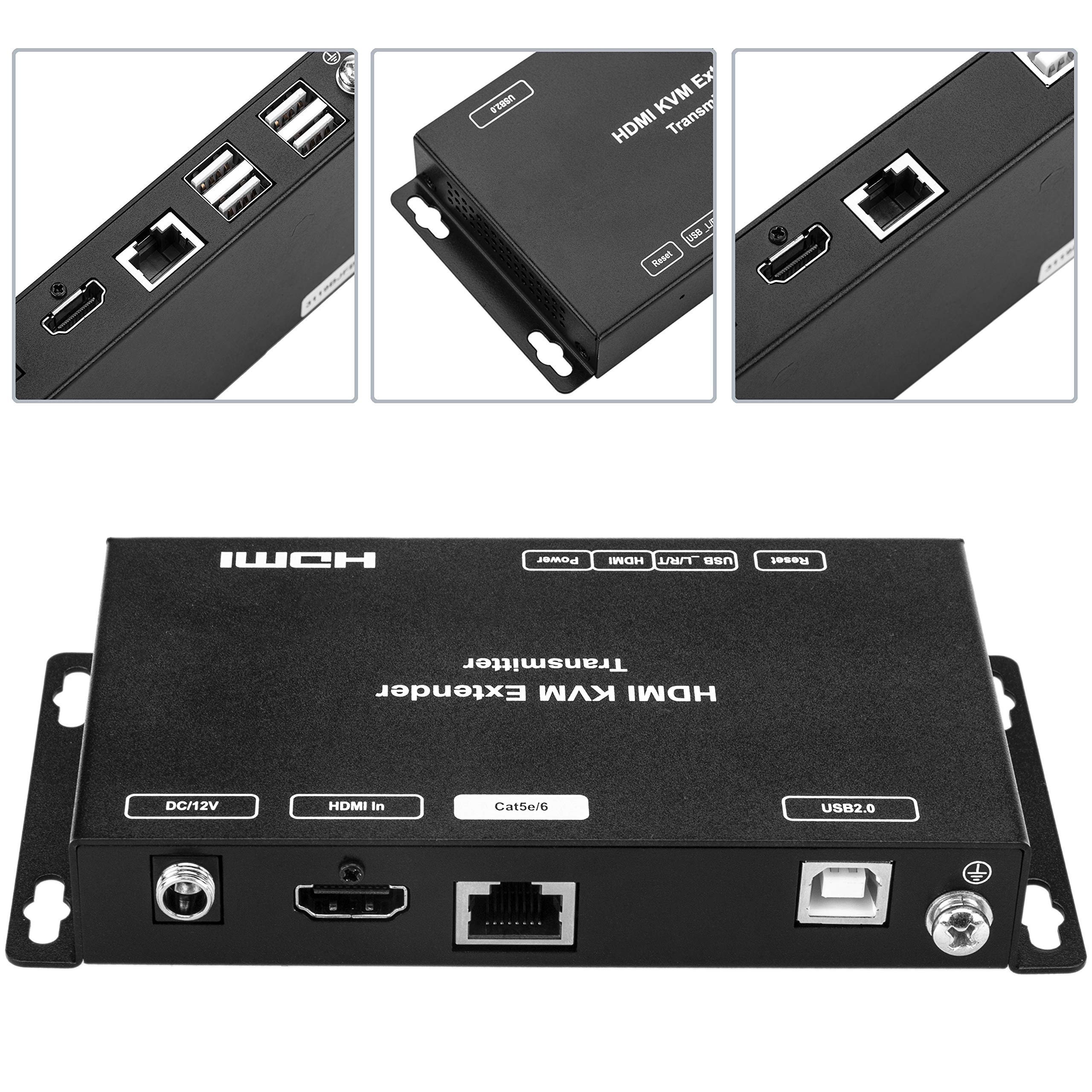 BeMatik HDMI Extender with Keyboard & Mouse Support - Full HD 1080p Over Cat5e/Cat6 Ethernet Cable - 60m Range (HB021) - Perfect for Home Theater, Gaming & Office Workstations