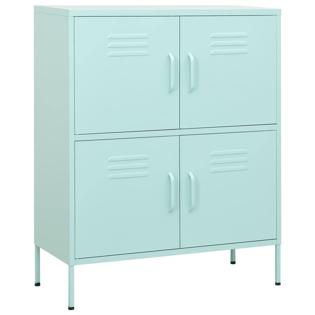 4-Door Steel Storage Cabinet with 2 Adjustable Shelves - Heavy Duty Metal Organizer for Home, Office & Garage - Perfect for Storing Tools, Household Supplies & More (Mint Green, Assembly Required)