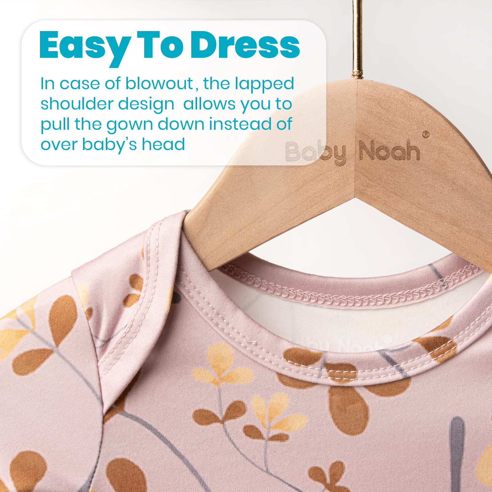 Soft Baby Knotted Gown for Newborn Girls - Hospital Outfit with Mittens for Comfortable Sleep