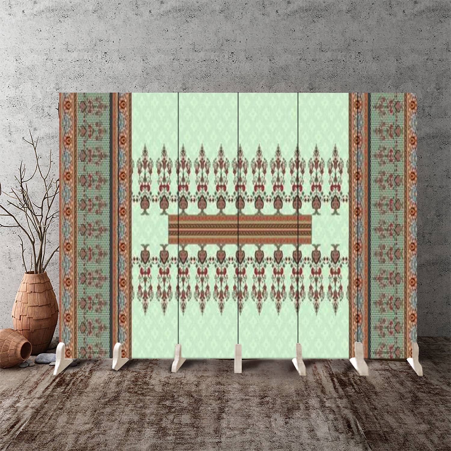 6-Panel Canvas Room Divider Screen with Digital Print Design - Foldable Privacy Partition for Bedroom, Office & Living Space | Decorative Wall Separator for Home Décor & Workspace Organization