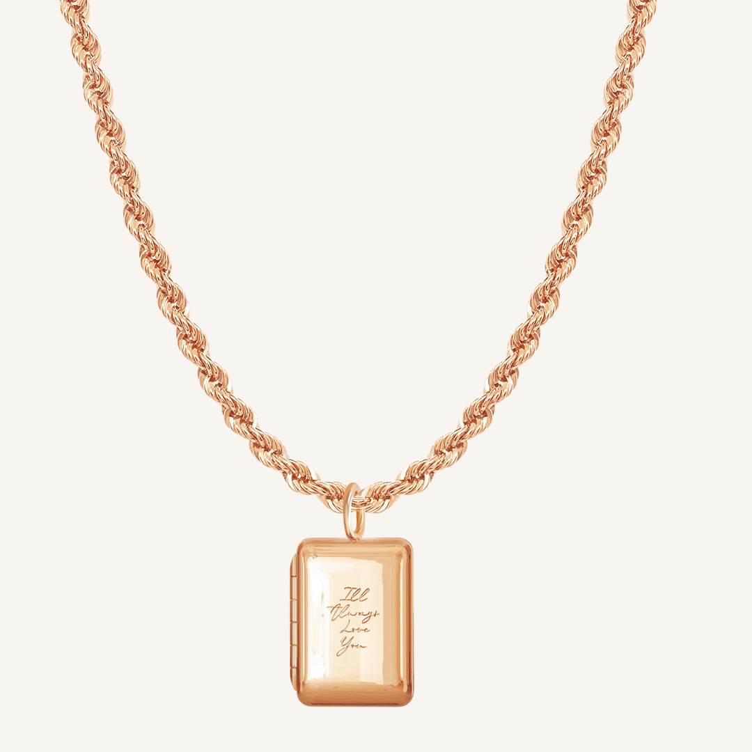 Personalized Etch Story Photo Locket Necklace - Custom Engraved Memorial Jewelry for Loved Ones | Perfect Gift for Anniversaries, Birthdays & Special Occasions