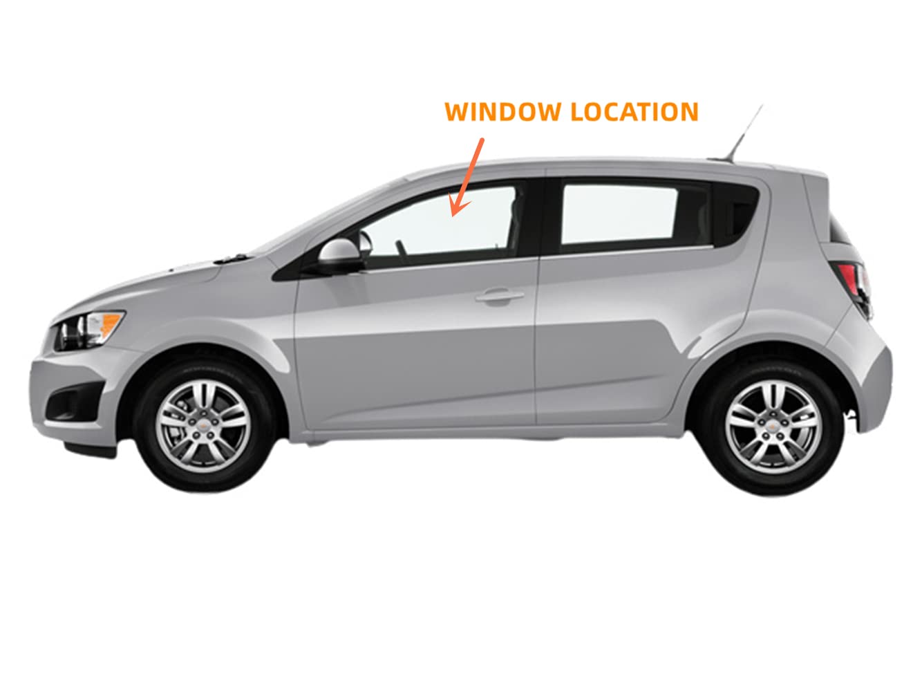 2012-2020 Chevrolet Sonic Driver Side Front Door Window Glass Replacement - Left Side Auto Glass for Sedan & Hatchback Models - Perfect for DIY Repair or Professional Installation