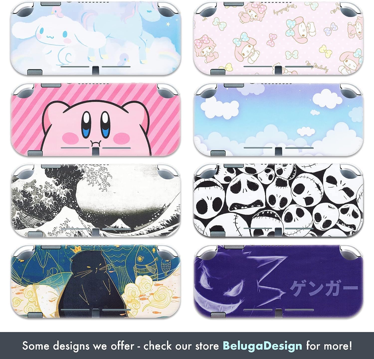BelugaDesign Pink Puffy Ball Switch Skin | Cute Pastel Vinyl Sticker for Nintendo Switch & Switch Lite | Anime Smash Star Allies Kawaii Cartoon Design | Perfect for Gaming, Collecting & Personalizing Your Console (Hot Pink)