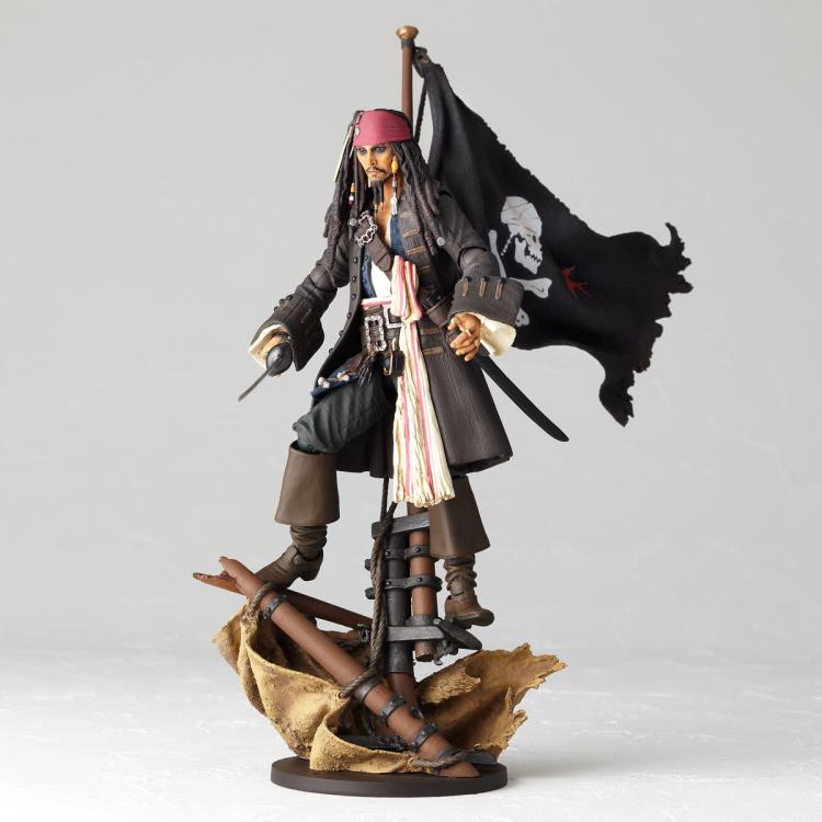 Amazing Yamaguchi Revoltech Action Figure - Pirates of the Caribbean Jack Sparrow (2023 Release) NR006 - Highly Poseable Collectible for Display & Photography