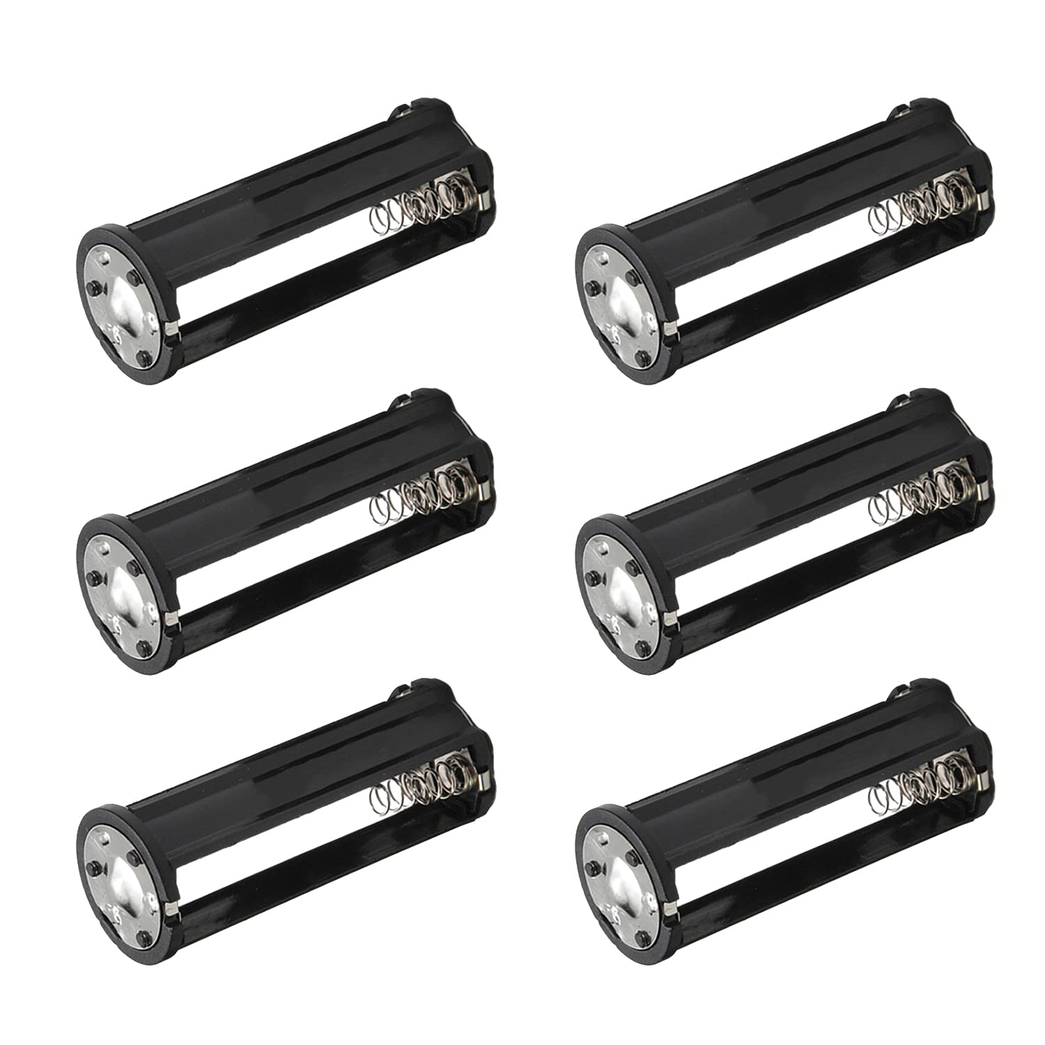 Heyiarbeit 6Pcs Black AAA Battery Adapters - Series Connection Converter Cases 3718 for Electronics - Perfect for Flashlights, Toys & DIY Projects