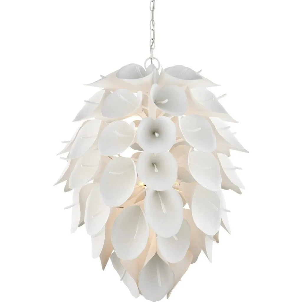 33.75 Inch Diego Iron White Chandelier - Modern Farmhouse Ceiling Light Fixture for Dining Room, Bedroom, Living Room & Kitchen Decor