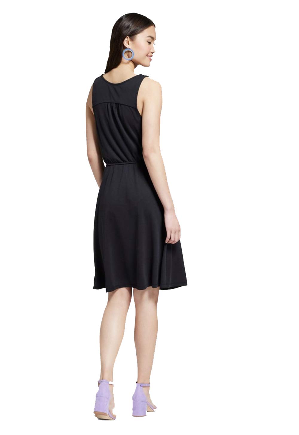 Women's Knit Wrap Dress - A New Day Black Large Size | Casual & Office Wear, Perfect for Work, Parties & Everyday Outfits