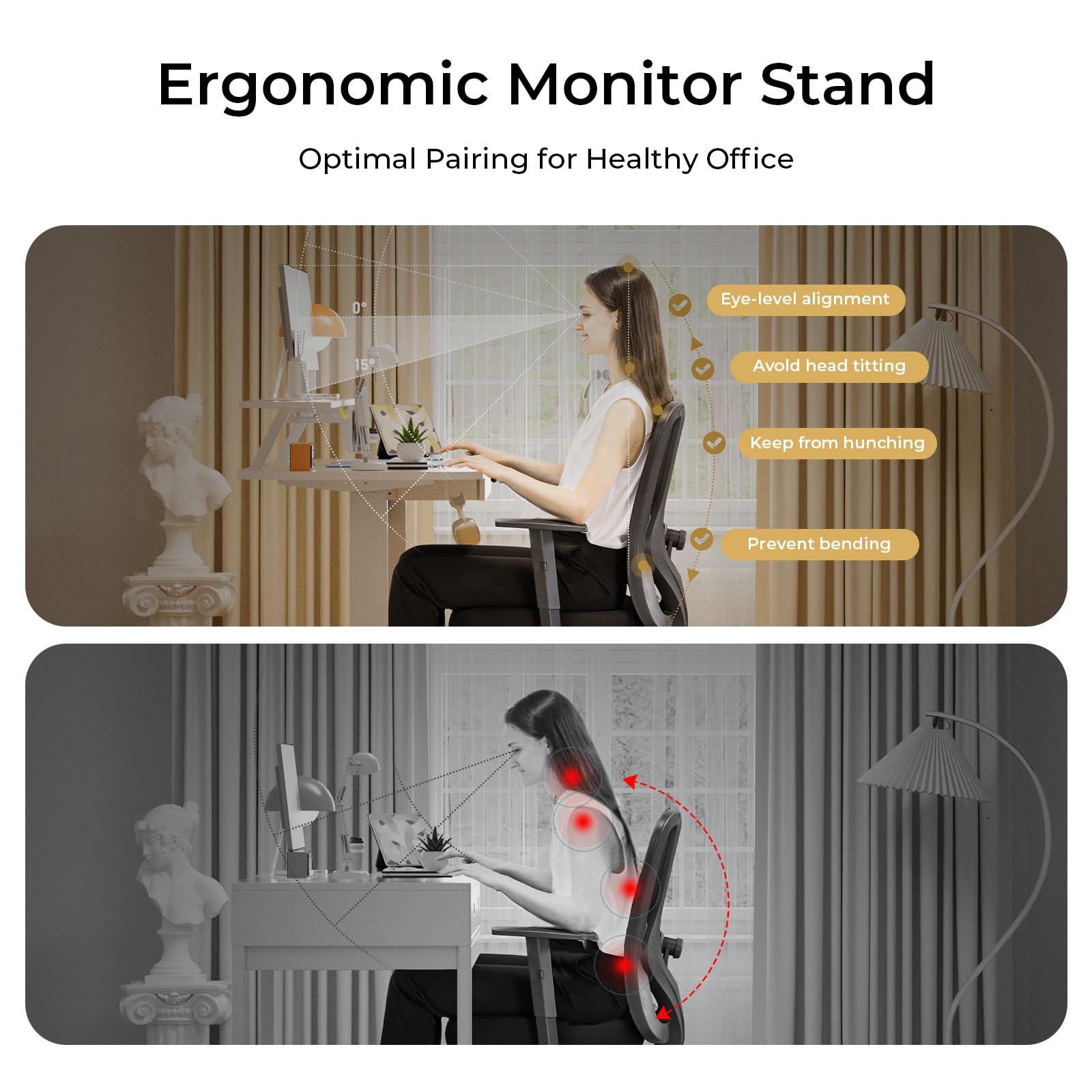 COMHOMA 48 x 24 Inch Electric Height Adjustable Standing Desk with Drawers - Ergonomic Sit Stand Workstation with Monitor Stand & Memory Preset Controller - Perfect for Home Office, Gaming Setup and Remote Work