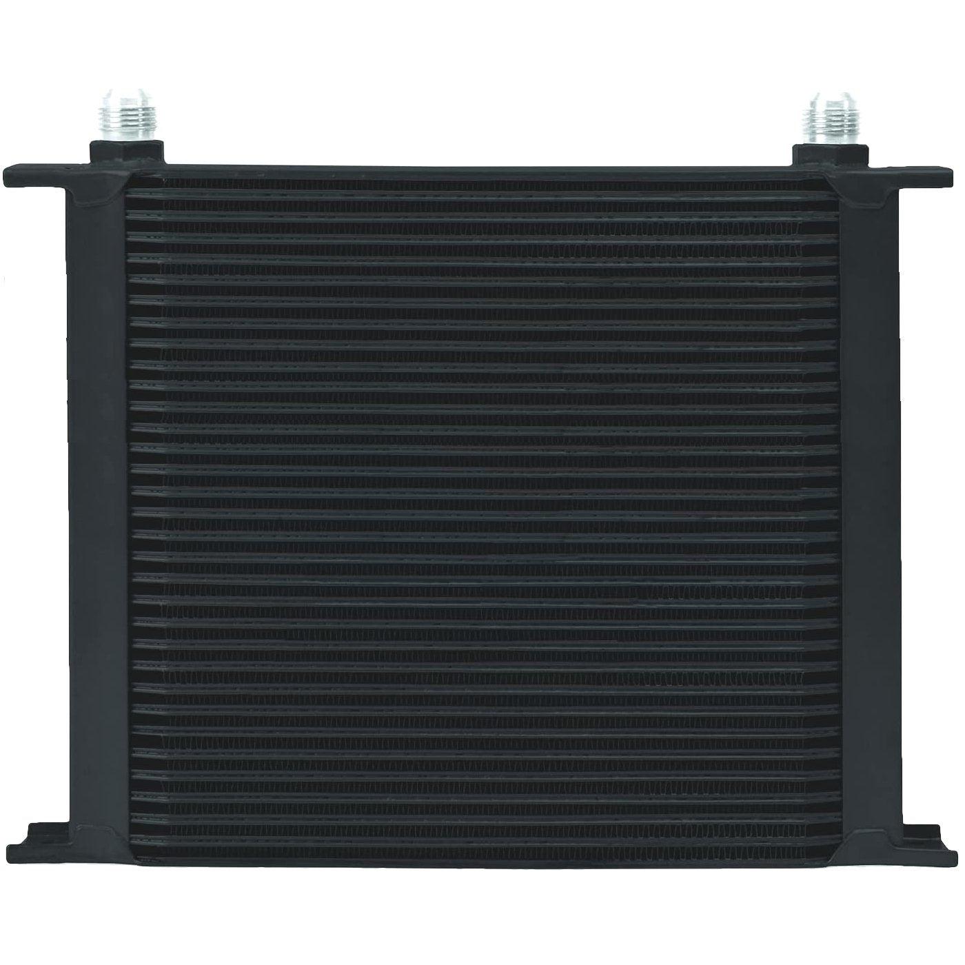 34 Row 6 10AN Transmission Oil Cooler with Electric Fan & NPT Thermostat Switch - Heavy Duty Cooling for Trucks, RVs, and Performance Vehicles