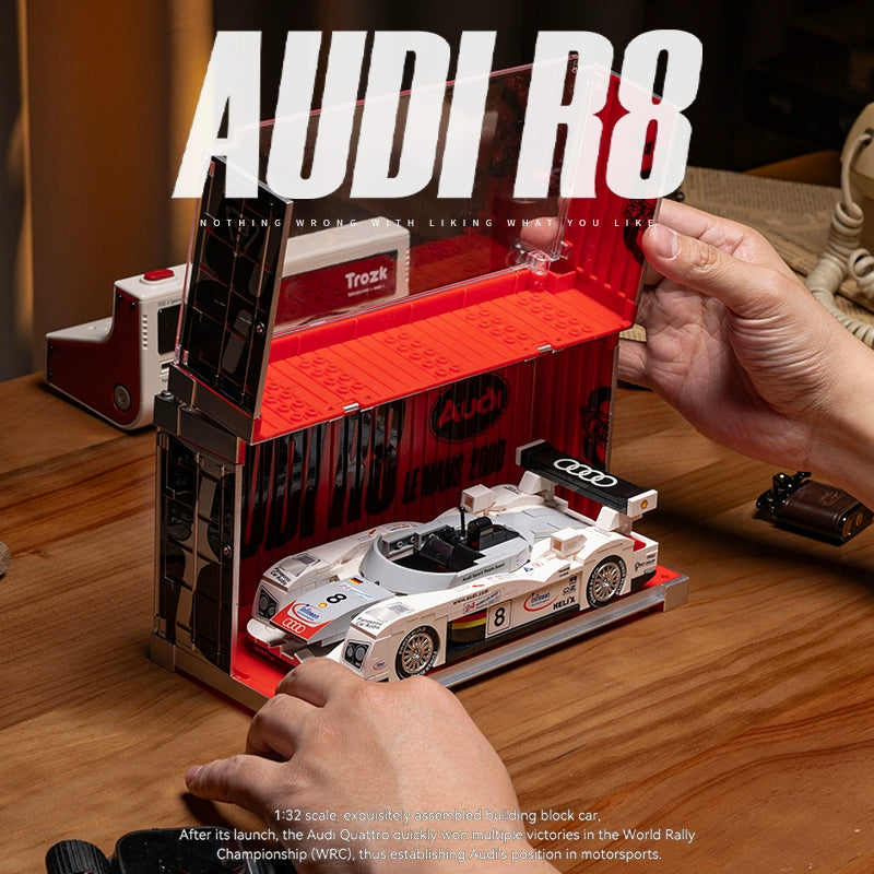 391PCS PB 8813 Audi R8 Le Mans Building Blocks Set - Premium Collector's Model Car Kit for Adults & Teens - Perfect for Home Display, Office Decor, and Gift Giving