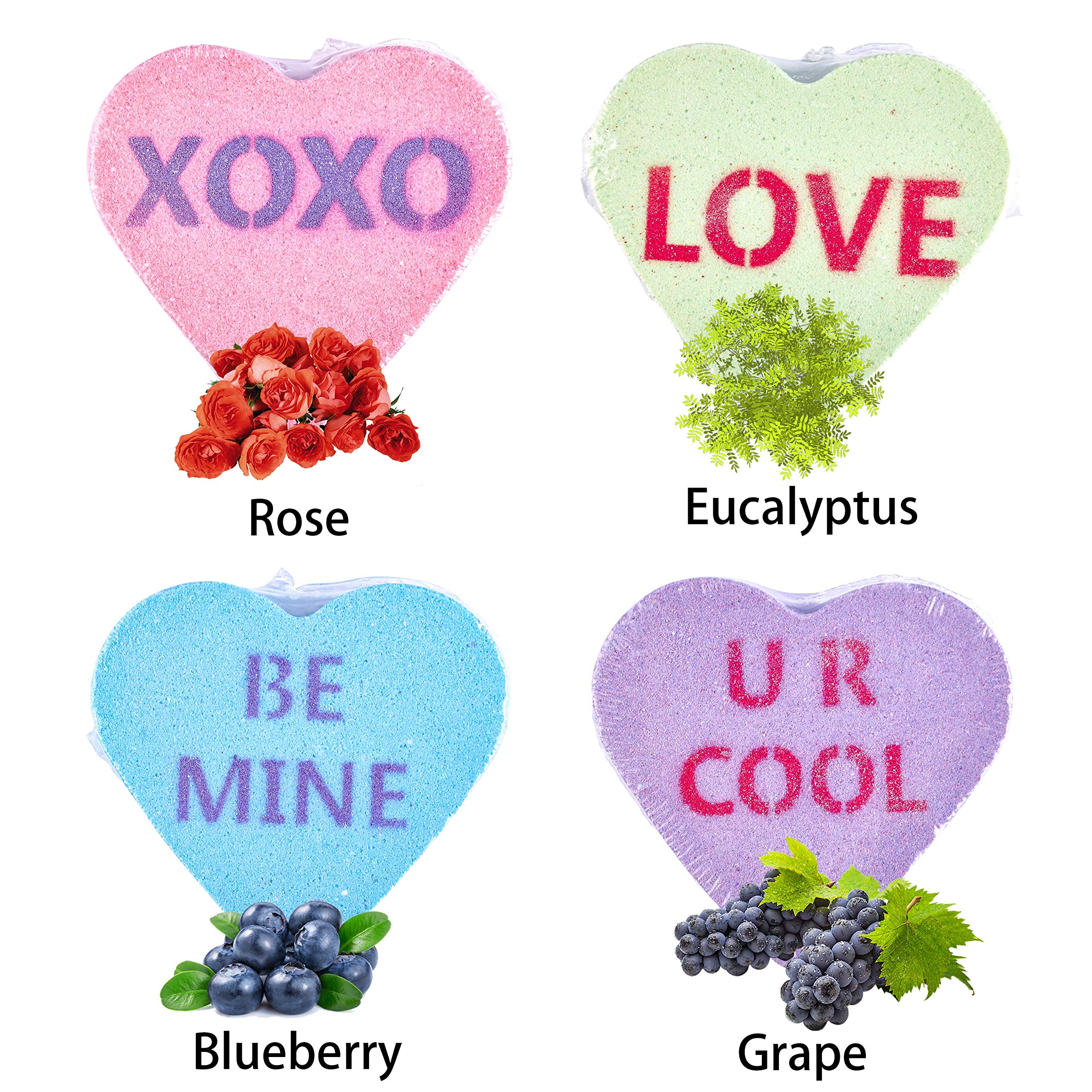 JOYIN 12 Pack Heart Shaped Bath Bombs with Valentine's Day Cards - Kids Party Favors, DIY Gifts for Her, Romantic Gifts for Couples - Perfect for Spa Nights, Birthday Celebrations & Holiday Gifting
