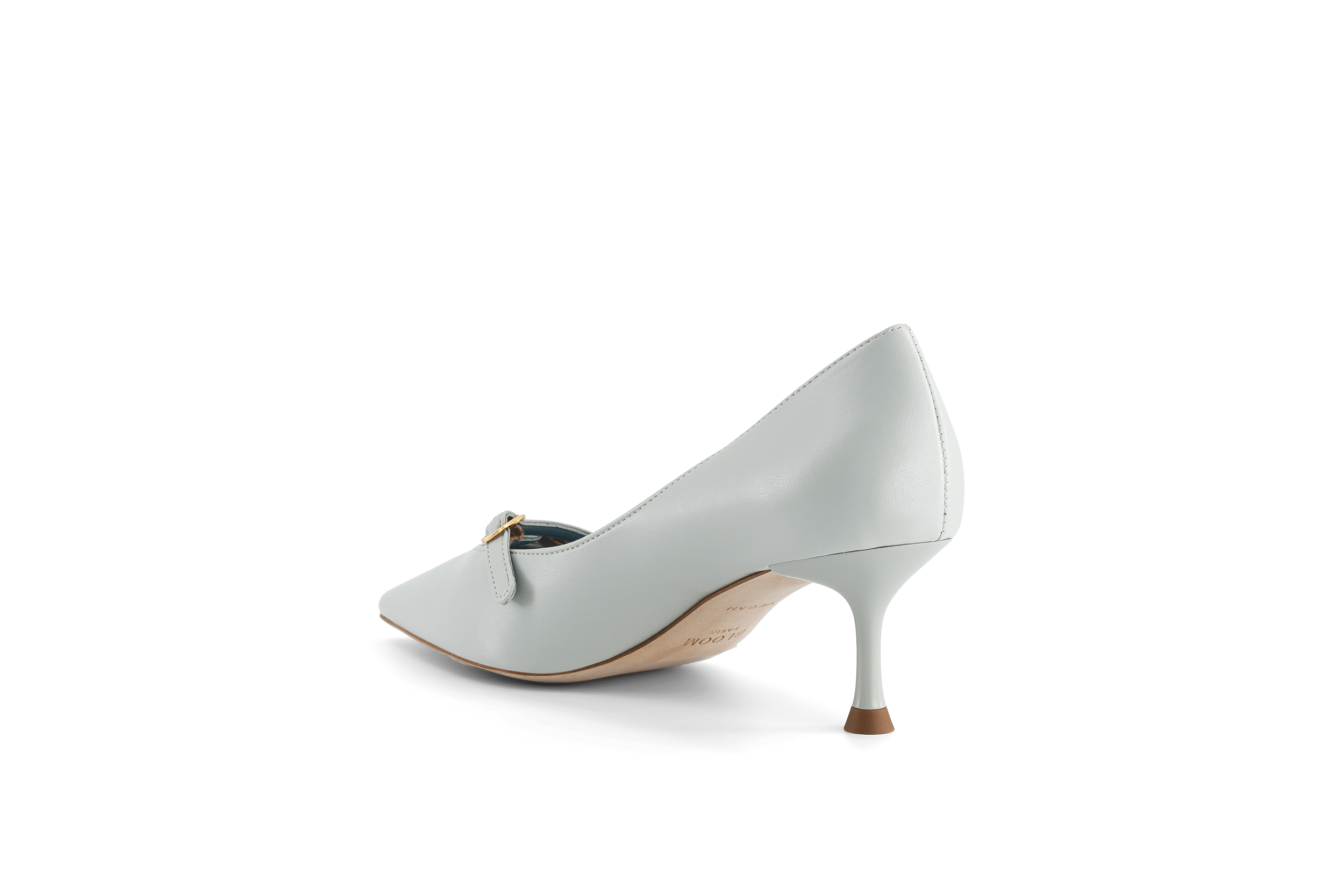 Beryl Apple Leather Small Heel Pumps for Women | Ice Blue Dress Shoes | Comfortable Low Heels for Office, Wedding & Party Wear