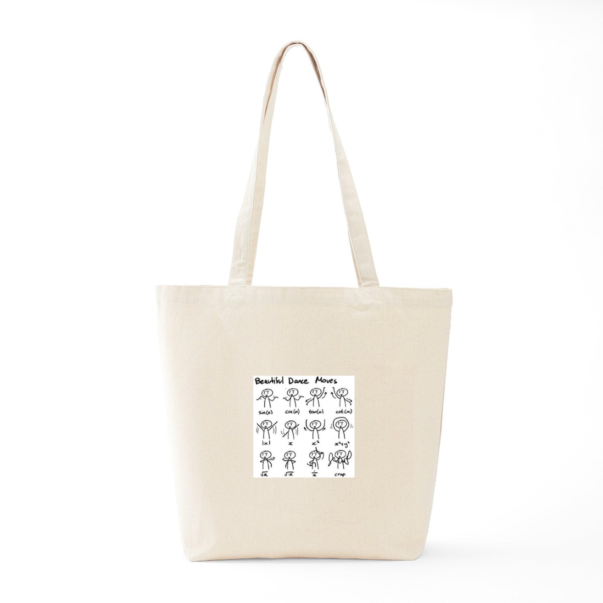 Beautiful Math Dance Moves Tote Bag - Natural Canvas Reusable Shopping Bag for School, Groceries & Beach | Funny Math Teacher Gift