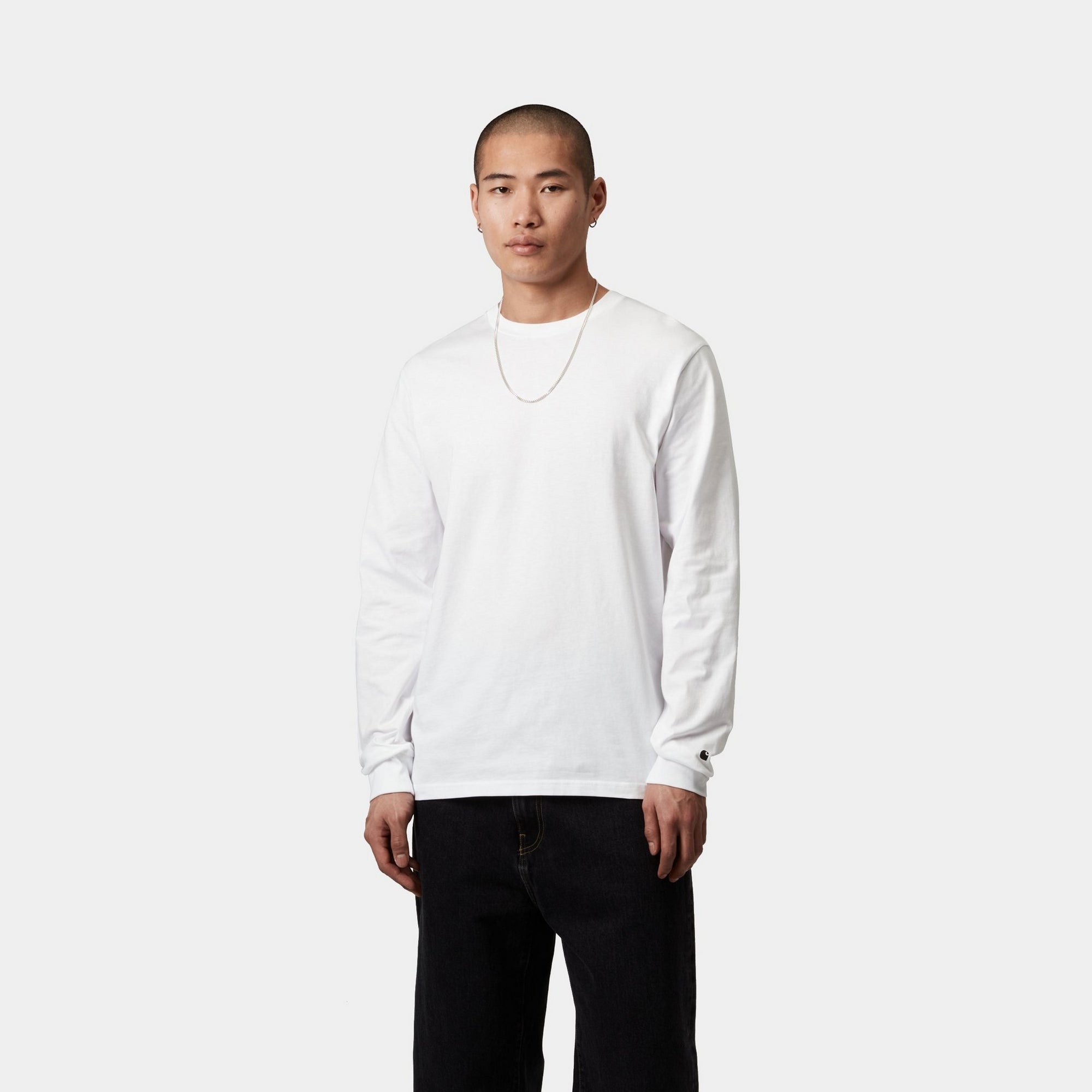 Premium Long Sleeve Basic T-Shirt for Men & Women | Soft Cotton Crewneck Tee | Classic White Casual Shirt | Perfect for Layering, Everyday Wear & Office Outfits