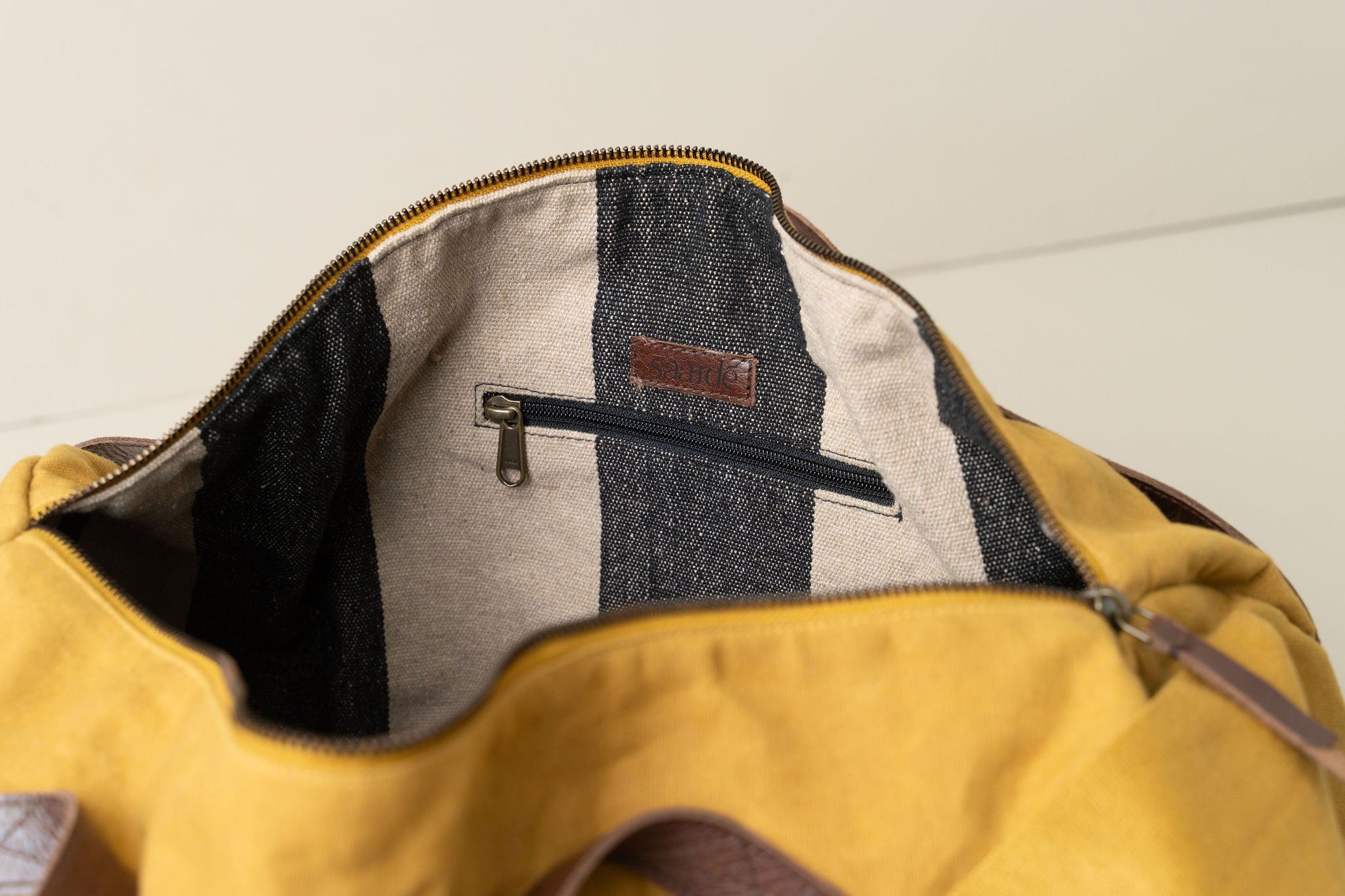 Journey Duffle Canvas Bag - Mustard Yellow Travel Duffel for Gym, Weekend Trips & Outdoor Adventures | Durable Cotton Tote with Shoulder Strap