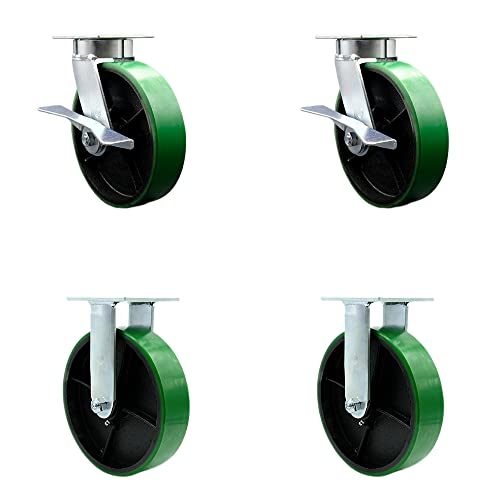 2 Swivel w/2 Brakes & 2 Swivel Locks - 2 Rigid
