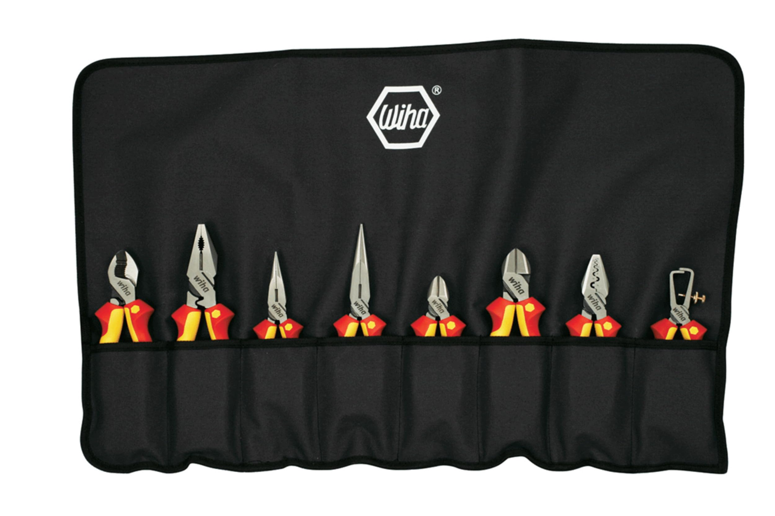 Wiha 32987 8-Piece Insulated Industrial Pliers & Cutters Set - Professional Electrical Tools for Electricians, Mechanics & DIY Projects - Perfect for Wiring, Repairs & Home Improvement Tasks