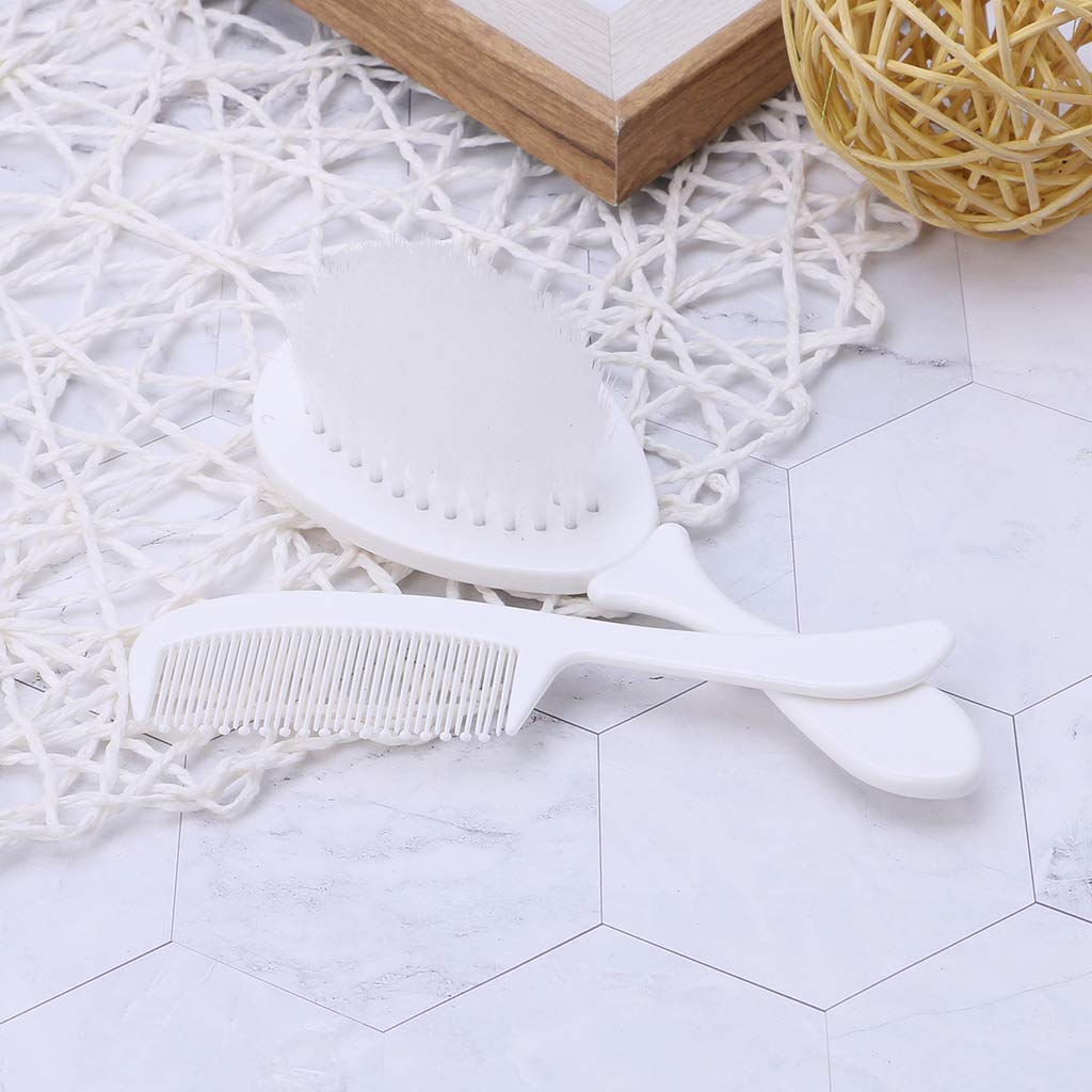 Soft Baby Hairbrush & Comb Set for Newborns - Gentle Scalp Massager & Infant Hair Care Tool - Portable & Safe for Delicate Baby Hair - Perfect for Newborn Grooming, Cradle Cap Care & Relaxing Head Massage