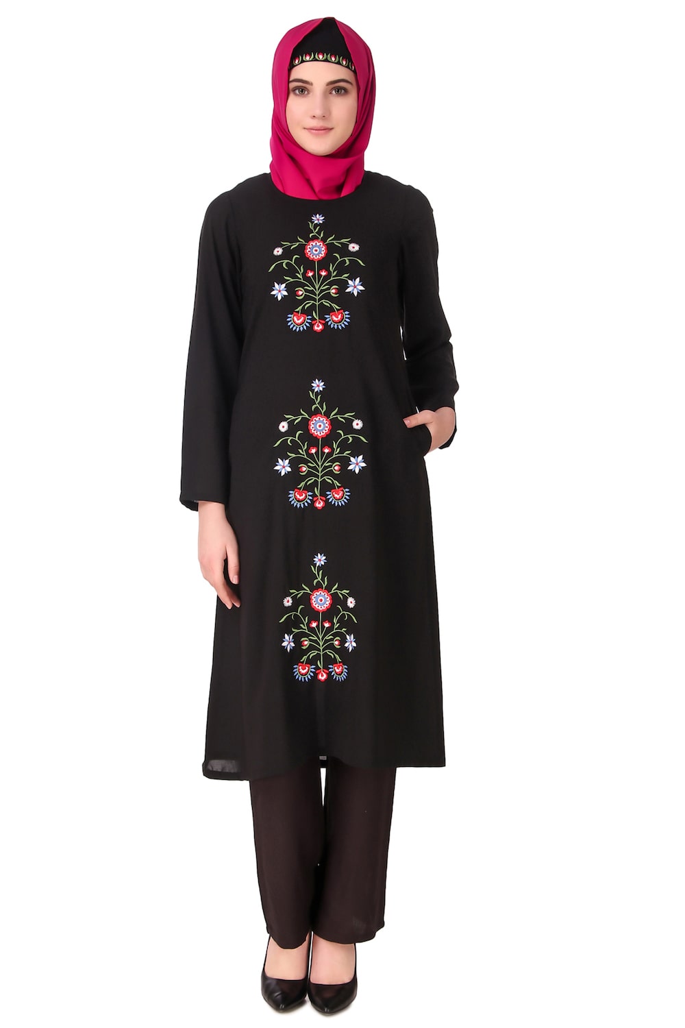 Elegant Black Floral Embroidered Nida Salwar Kameez Pakistani Suit for Women | Traditional Party Wear & Wedding Outfit | Perfect for Festivals, Ceremonies & Special Occasions