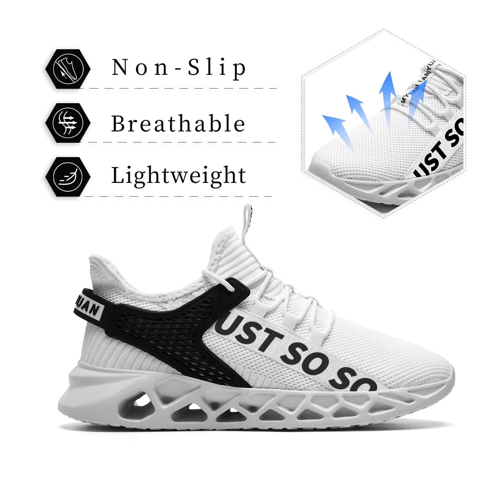 Tvtaop Women's White Sneakers - Lightweight Running Shoes for Walking, Workout & Tennis - Size 7.5 | Perfect for Gym, Jogging & Casual Wear