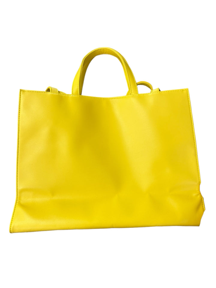 Telfar Medium Shopping Tote Bag in Yellow | Vegan Leather Handbag for Women | Perfect for Work, Travel & Everyday Use
