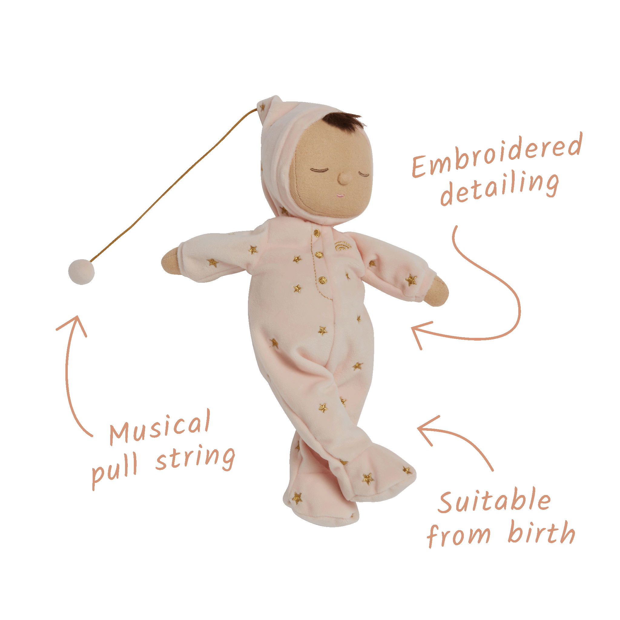 Lullaby Dozy Dinkum Luna - Soft Plush Baby Stuffed Animal Toy for Newborns & Toddlers | Perfect for Nursery Decor, Bedtime Comfort & Cuddling Companion