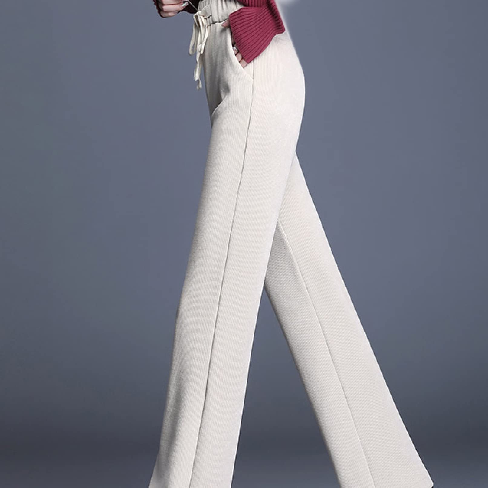 KKONION Women's Wide Leg Loose Comfortable Pants with Pockets - Straight Leg Trousers for Vacation, Work & Casual Wear - Breathable Long Pants for Office, Travel & Everyday Use