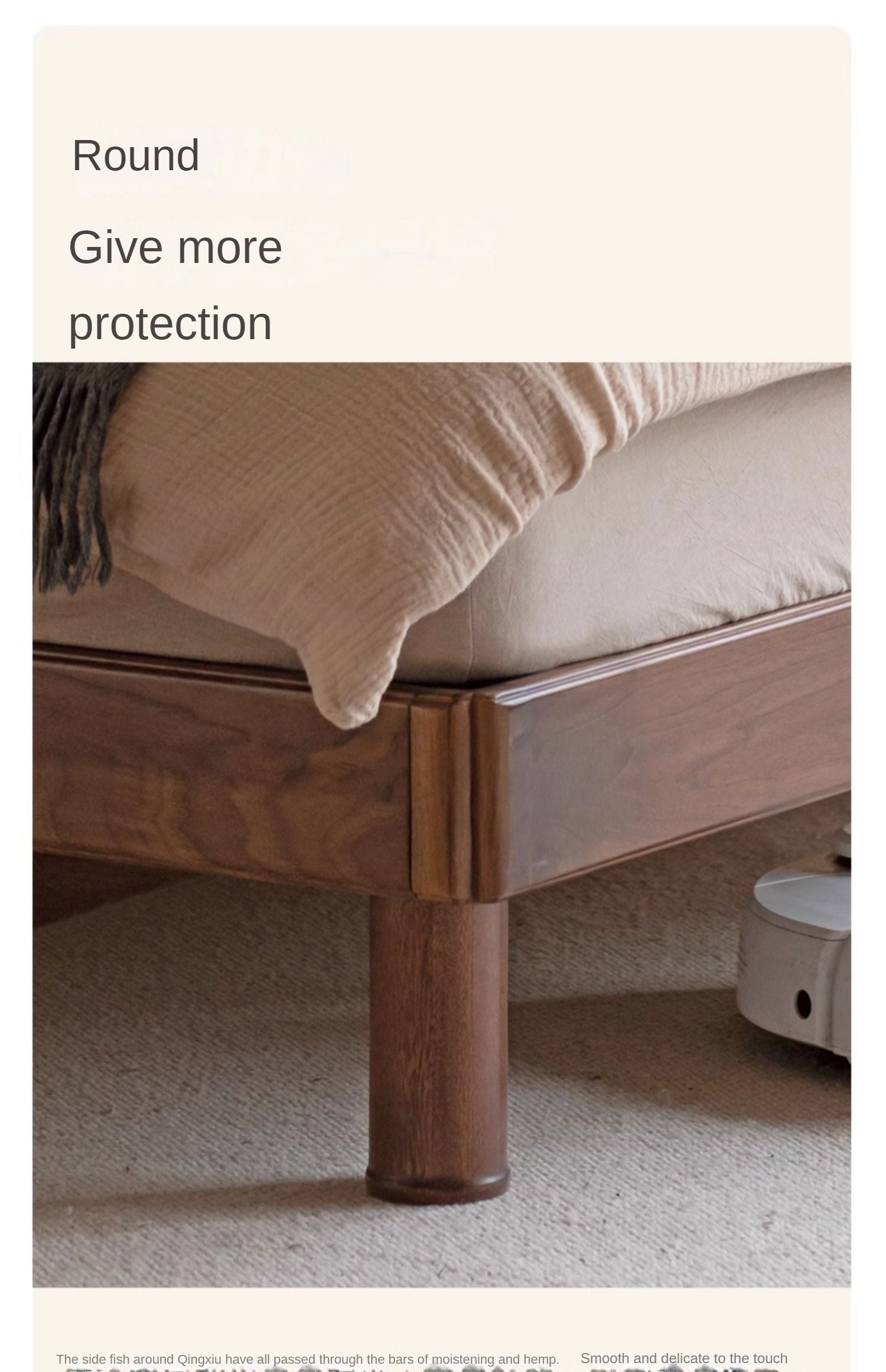 Premium Solid Oak & North American Black Walnut Wood Bed Frame - Handcrafted Luxury Bed for Master Bedroom, Guest Room & Modern Farmhouse Decor