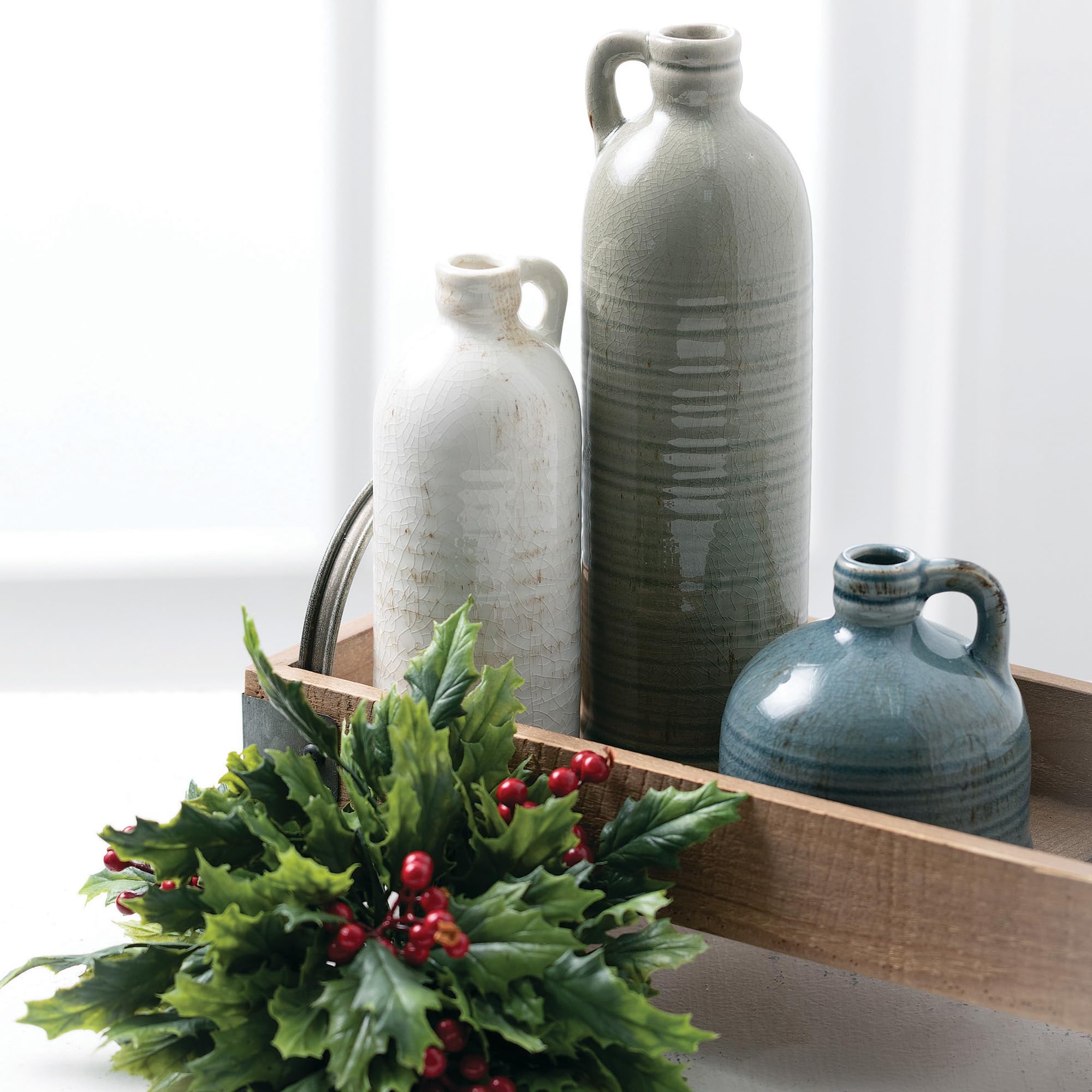 Sullivans Ceramic Jug Vase Set - Farmhouse Decor for Kitchen, Bedroom, Office, Living Room & Bathroom - Coffee Table Centerpiece, Mantle & Shelf Decorations - Perfect for Rustic Home Decor & Wedding Centerpieces (CM2431)
