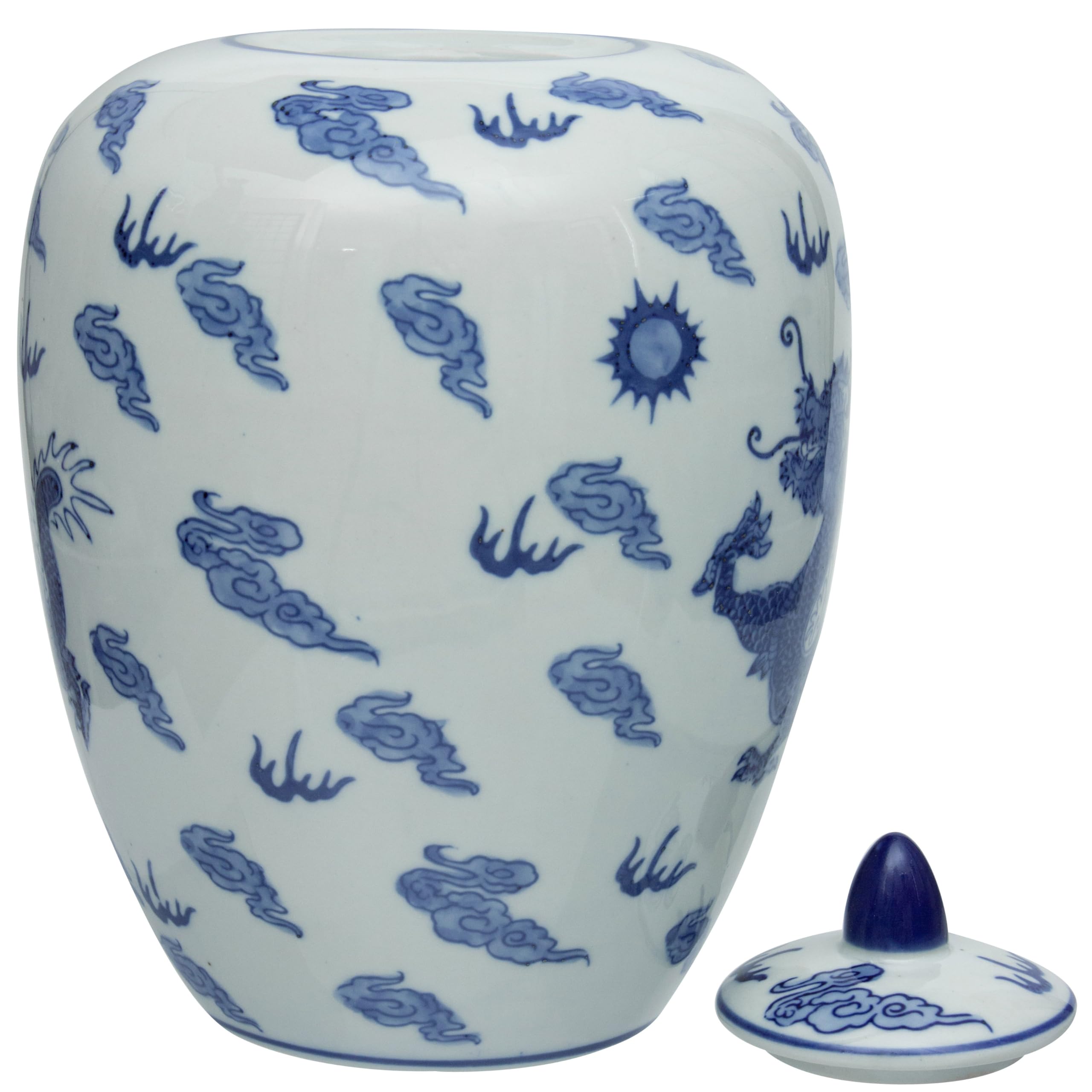 Blue and White Porcelain Dragon Vase - 11