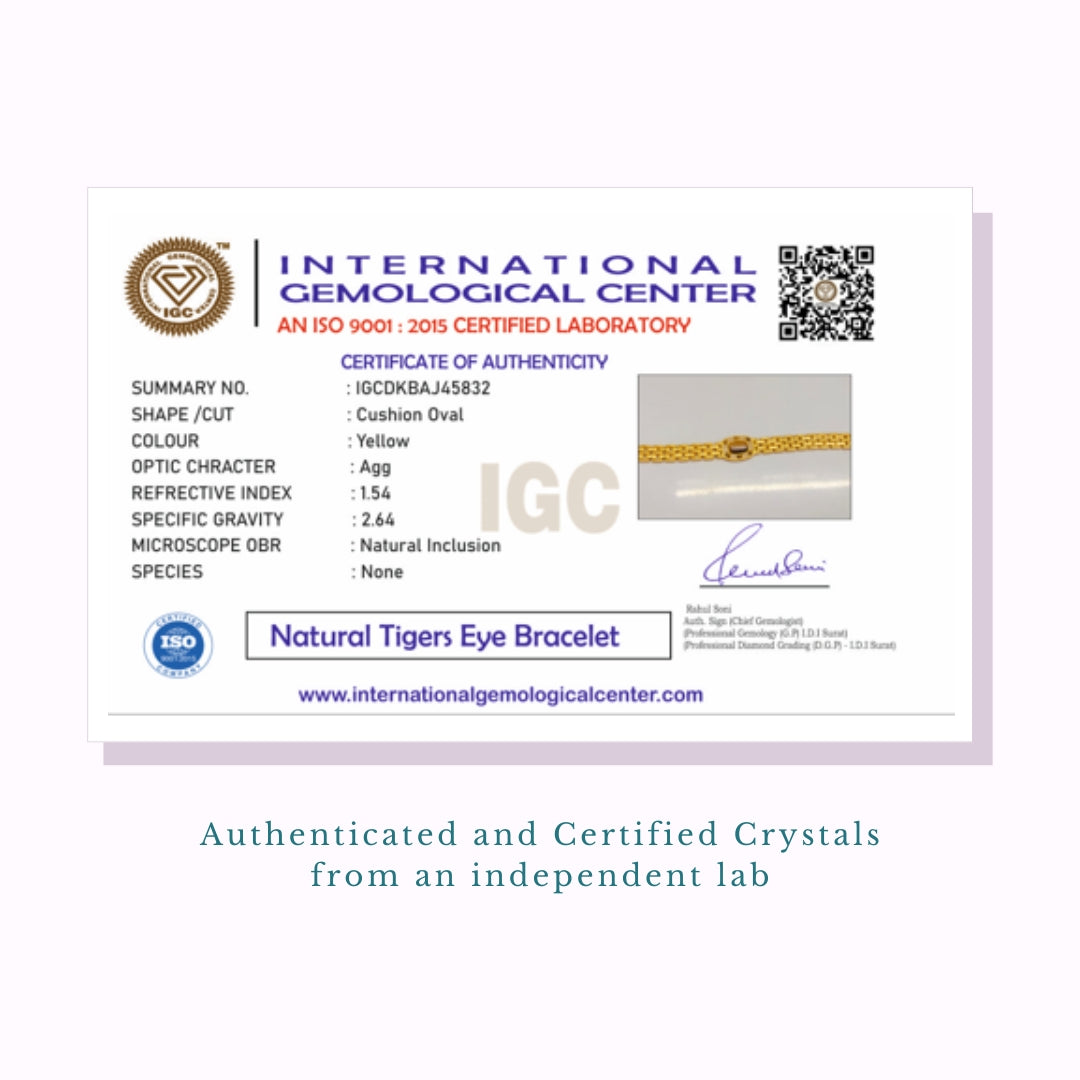 Natural Tiger's Eye Stone Unisex Bracelet for Men & Women - Healing Crystal for Protection, Balance & Positive Energy | Perfect for Meditation, Yoga & Everyday Wear