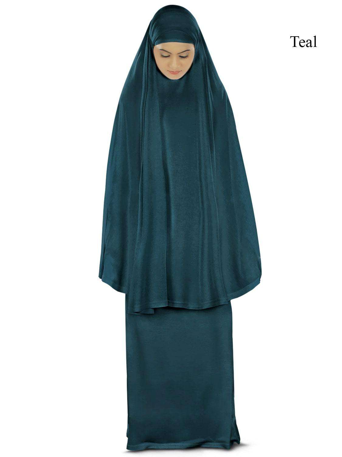 Dua Prayer Set for Women - Soft Viscose Jersey Khimar & Long Skirt - Islamic Modest Outfit for Prayer, Mosque & Daily Wear