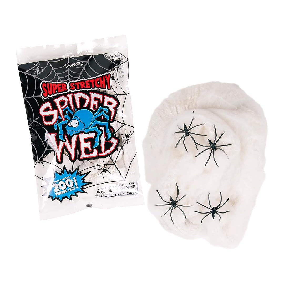 200 sq. ft Halloween Spider Web Decorations - Spooky Cobweb & Fake Spiders Set for Halloween Party, Haunted House, Outdoor & Indoor Decor