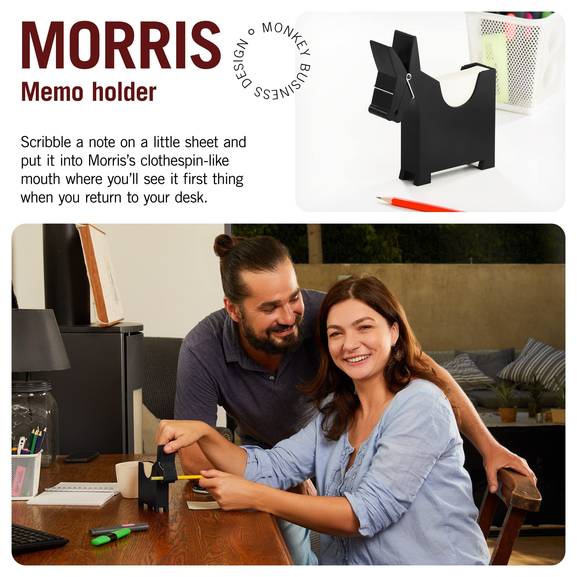 Morris the Donkey Desktop Memo Holder - Cute Funny Office Desk Accessories & Supplies for Sticky Notes - Perfect for Home Office, Workstation, School Desk Organization & Gift Ideas