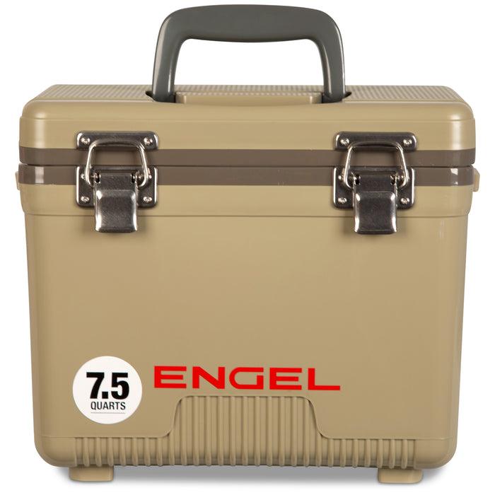 7.5 Quart Insulated Cooler & Dry Box - Tan, Portable & Airtight for Camping, Picnics & Outdoor Adventures