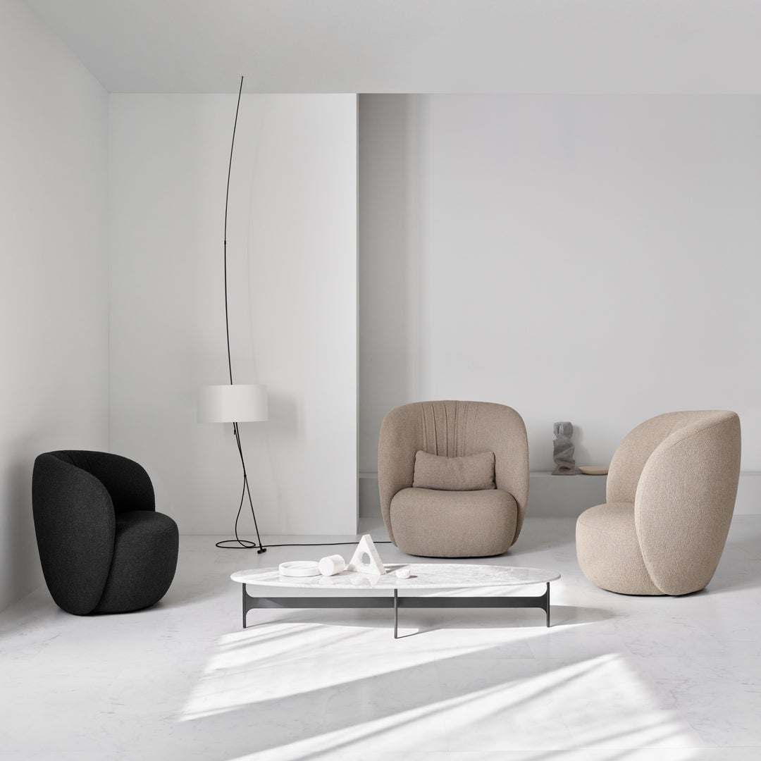 Floema Modern Oval Coffee Table - Stylish Living Room Center Table for Small Spaces, Home Decor & Furniture - Perfect for Apartments, Lounges, and Cozy Living Areas