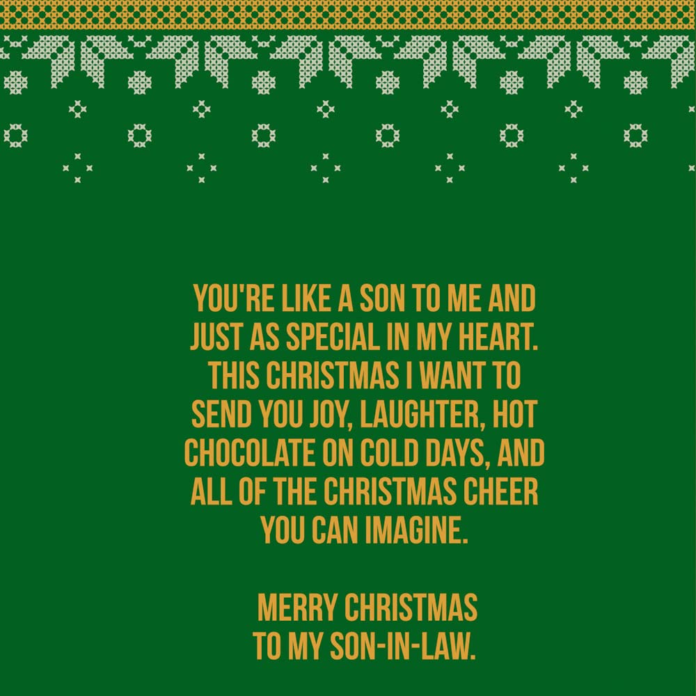 Premium Christmas Card for Son-in-Law - 5x7.75 Inch Eco-Friendly Greeting Card with Envelope - Made in USA - Thick Cardstock - Perfect for Holiday Gifts, Family Celebrations & Festive Mailings