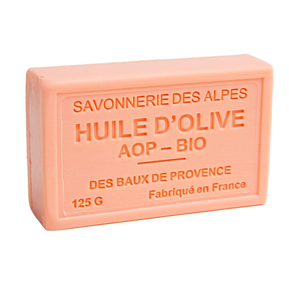 Savon de Marseille French Soap - Pure Organic Olive Oil & Shea Butter - Jasmine Scented - 125g Bar - Luxury Bath & Skin Care for Dry & Sensitive Skin
