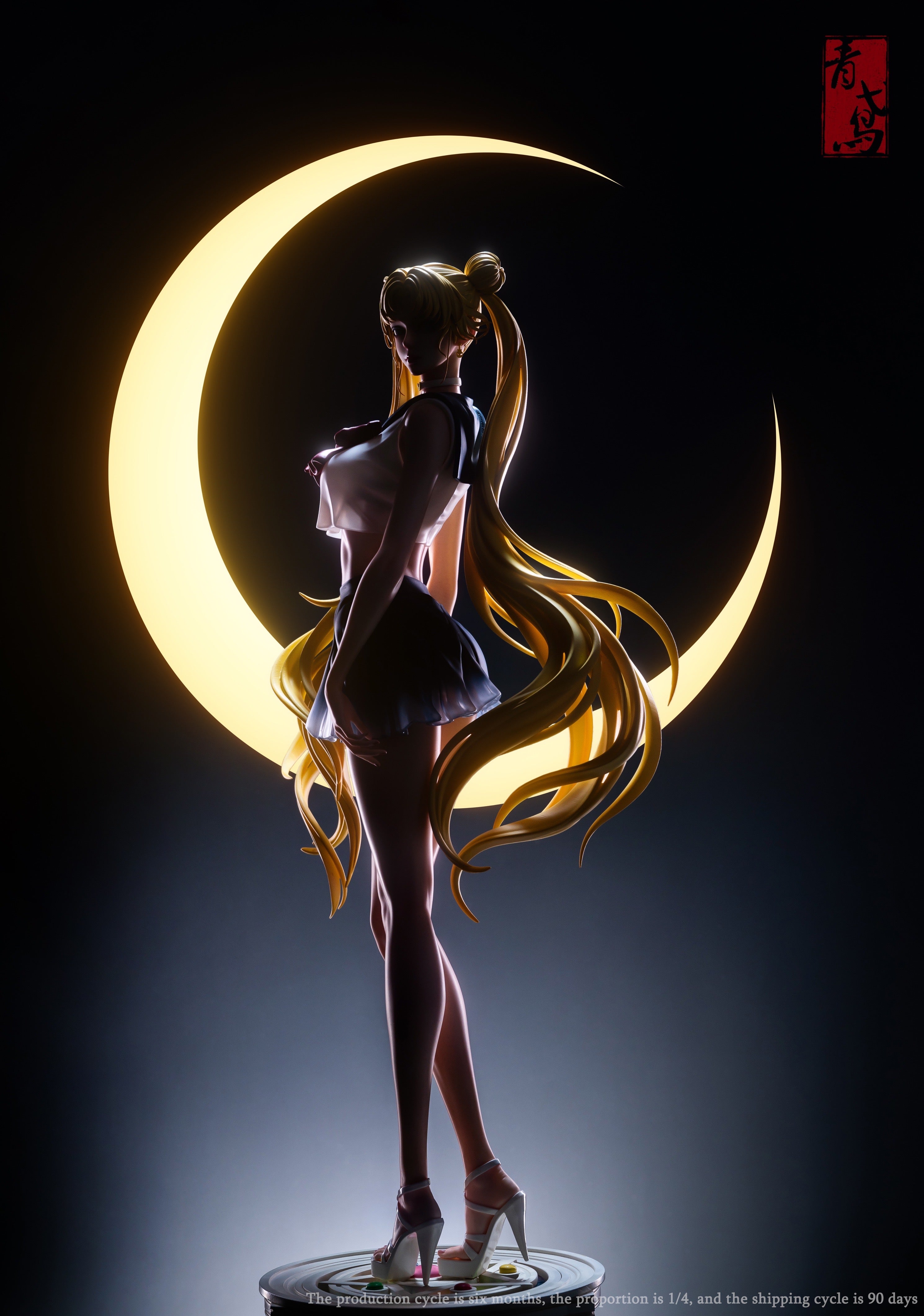 QingYuan Studio Sailor Moon Cosplay Costume - Official Anime Moon Princess Serenity Outfit for Halloween, Comic Con & Cosplay Events