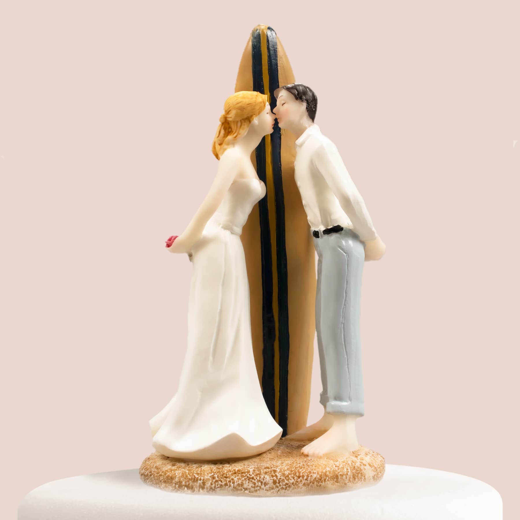 Musykrafties 6.7 Inch Romantic Beach Wedding Cake Topper - Bride & Groom Figurine for Wedding, Engagement, Anniversary & Bridal Shower Parties - Perfect Cake Decoration Keepsake for Beach Theme Weddings