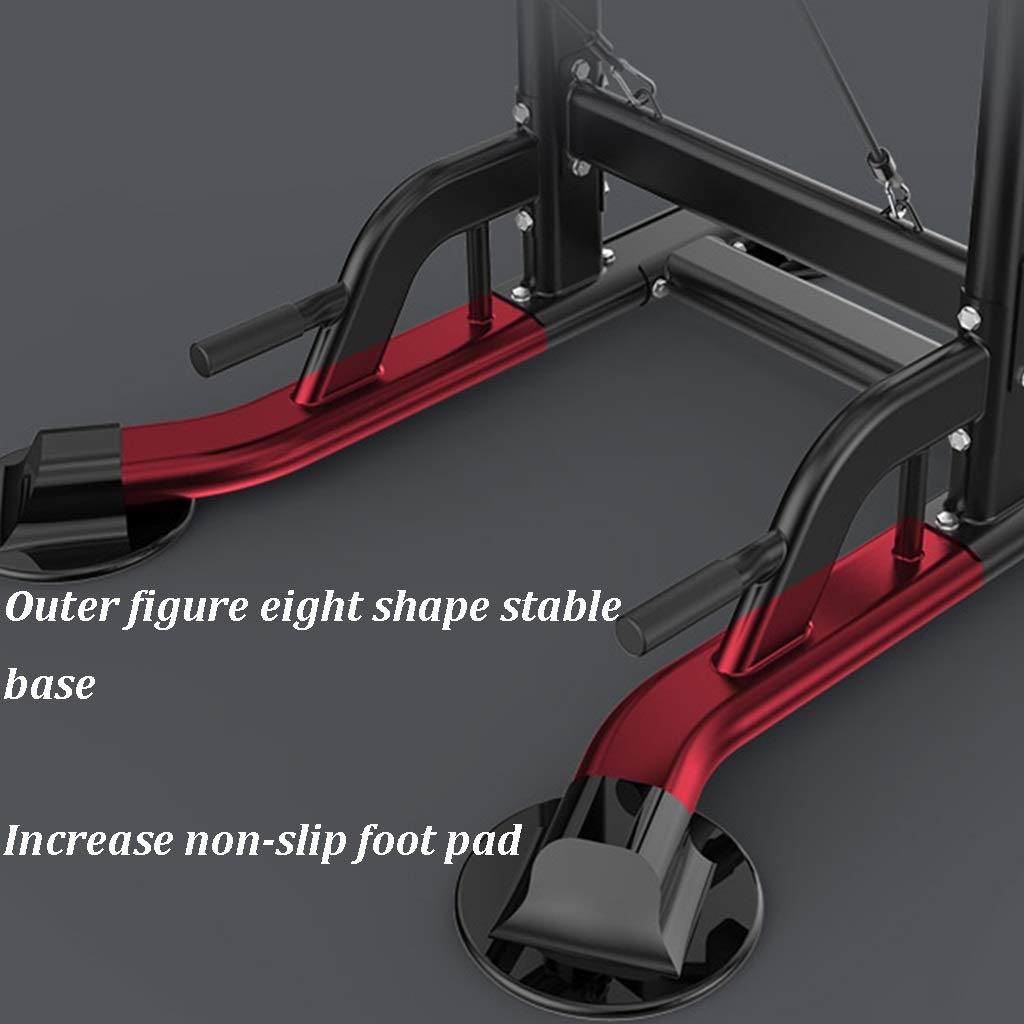 Power Tower Dip Station for Strength Training - 300kg Capacity, Adjustable Height 90-230cm, Black - Perfect for Home Gym, Office Fitness & Youth Workouts